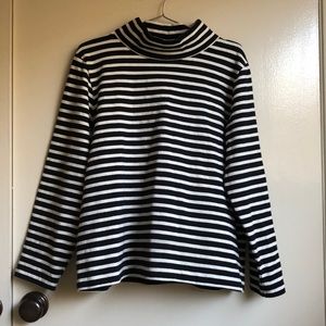 J. Crew Striped Mock Turtleneck